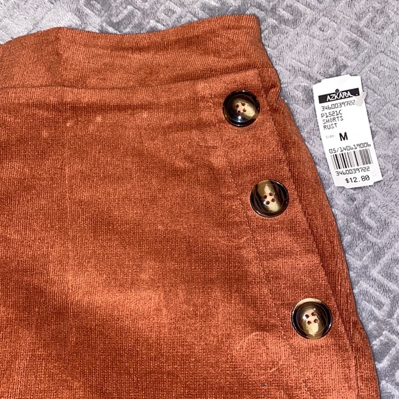 Burnt Orange High Waisted Shorts - Picture 2 of 3